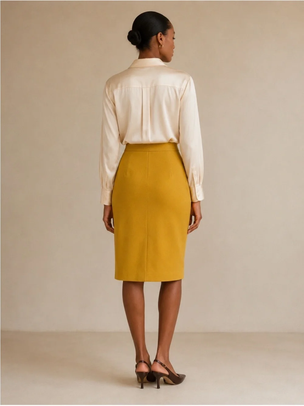 J. Crew No. 2 Wool Double-Serge Mustard Pencil Skirt - Classic Academia